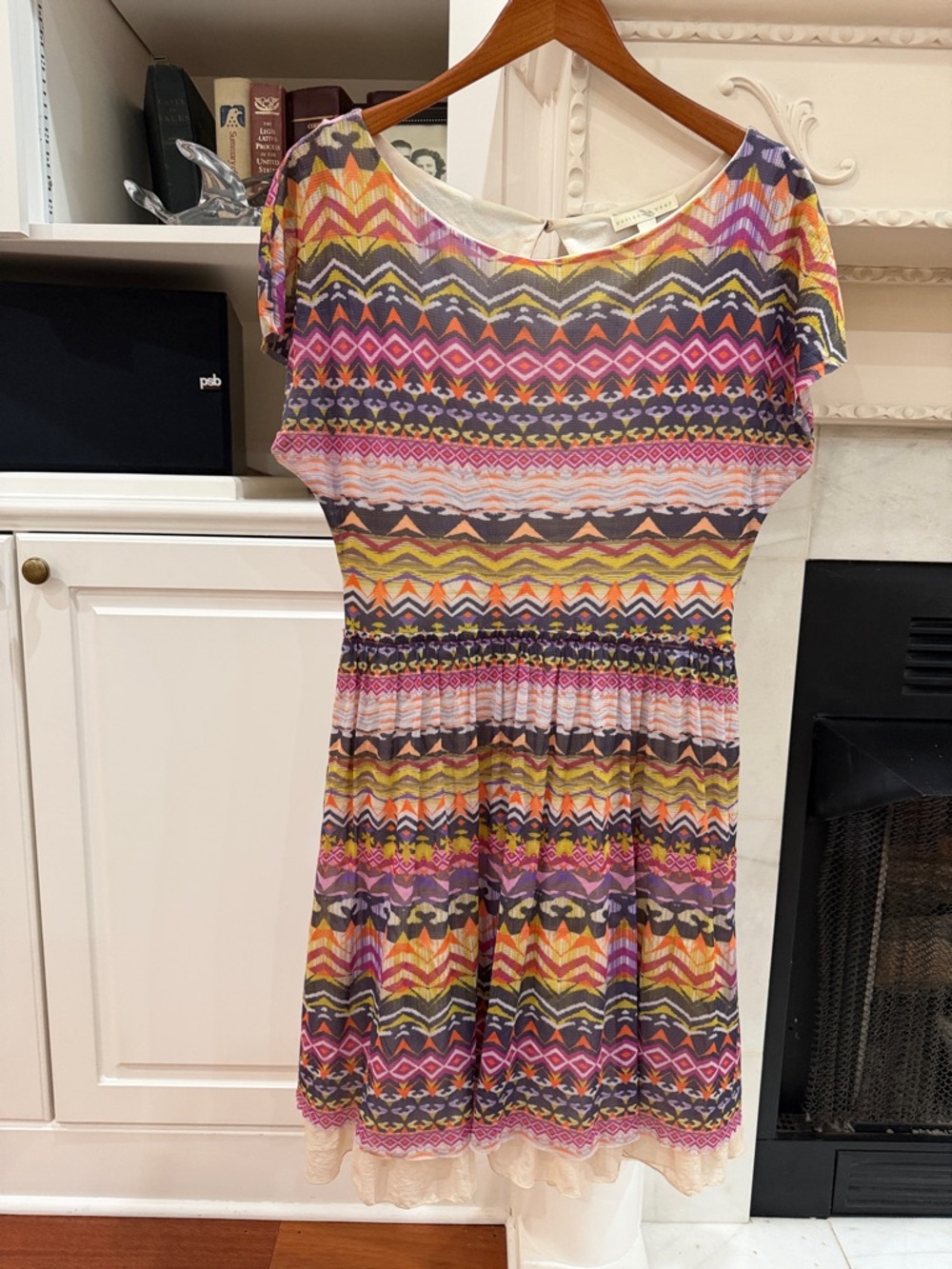 Weston Wear Anthropologie Tribal Aztec Boho Mini Dress L festival